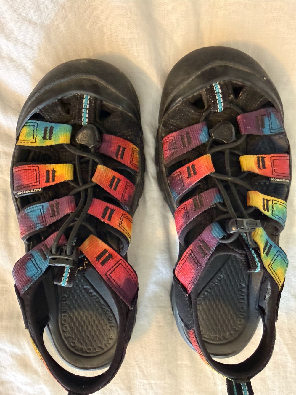 Keen Women's Black Sandals with Rainbow Straps